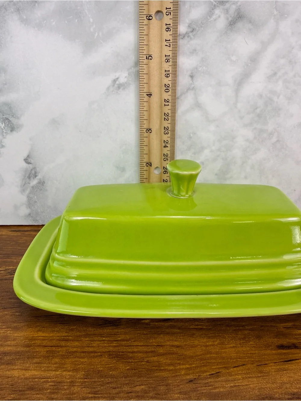 Fiesta Fiestaware Lemongrass Green Covered Butter Dish Tray Retired Color